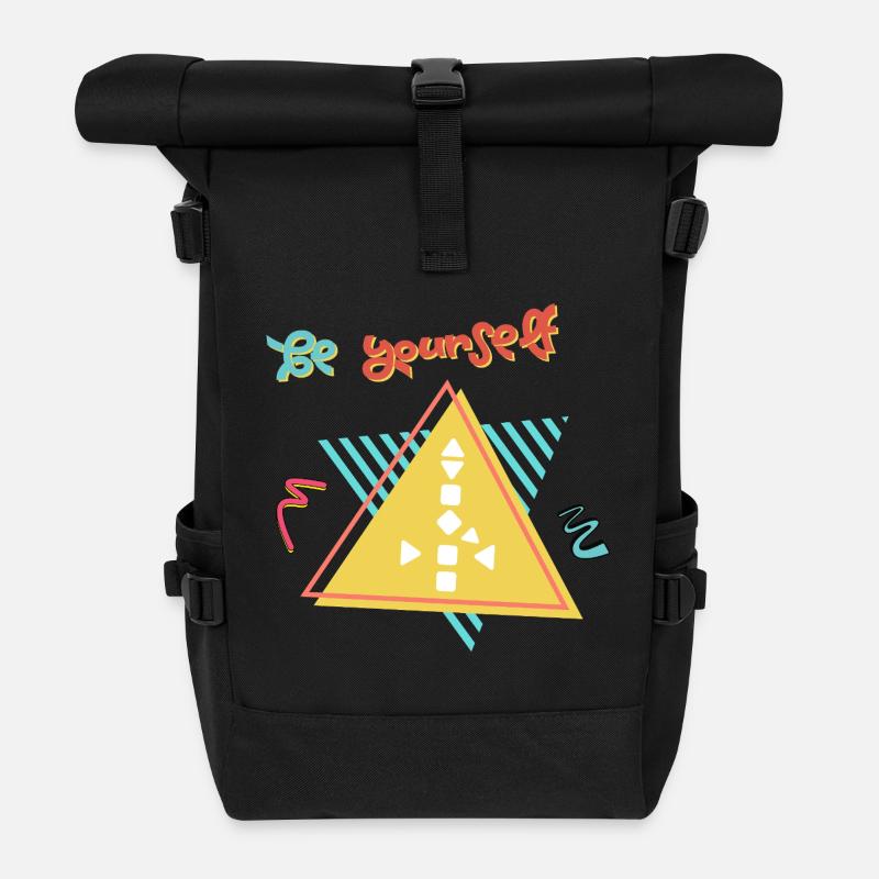 Sois toi-même - Sac à dos roll top - noir