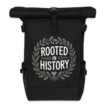 Rooted In History Emblem - Roll Top Backpack - black - Front