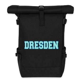 Conception de la tenue de la police de caractères de blocs de Dresde - Sac à dos roll top - noir - Devant