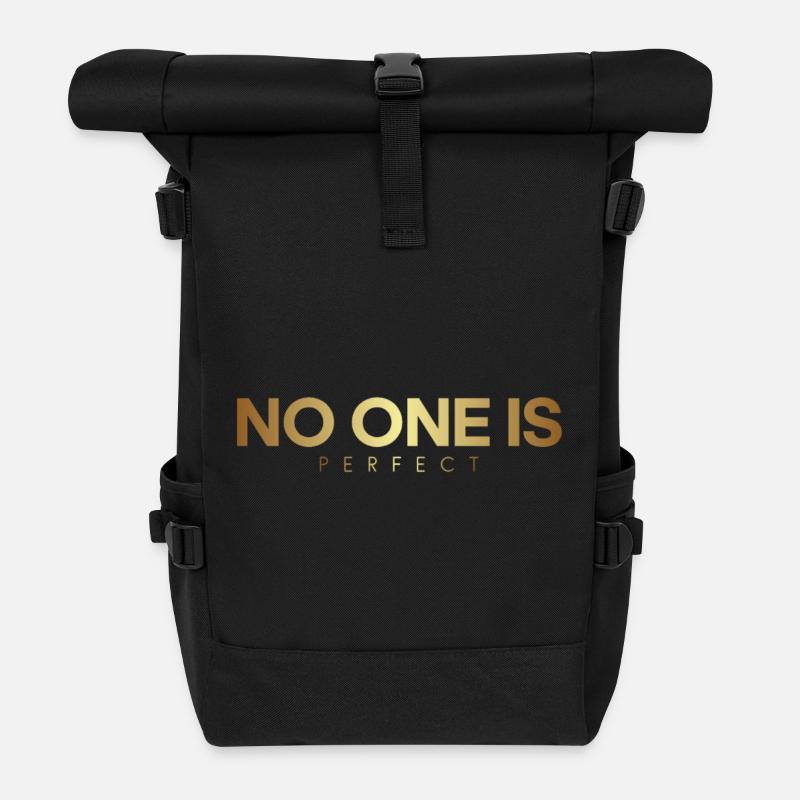 No One Is Perfect - Roll Top Backpack - black