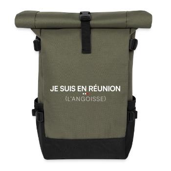 Je suis en réunion humour bureau - Sac à dos roll top - olive/noir - Devant