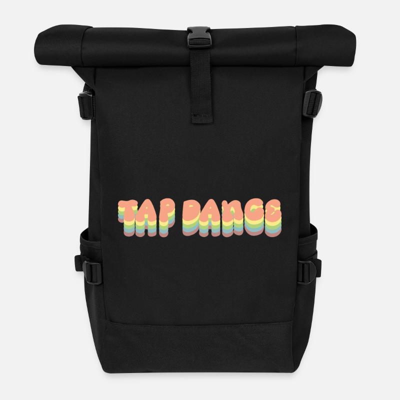 Tap Dance Regenbogen Pastell - Rolltop Rucksack - Schwarz