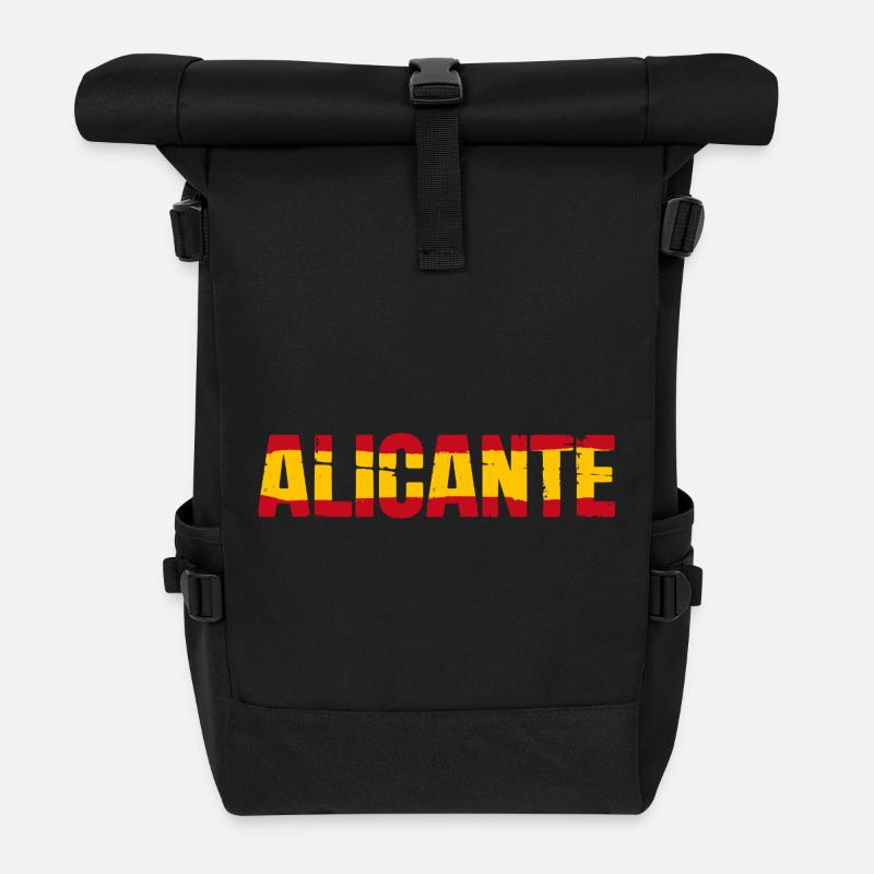 Alicante Flag Spain - Roll Top Backpack - black