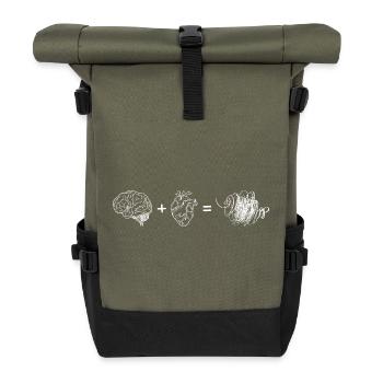 Brain Heart Fusion - Roll Top Backpack - olive/black - Front