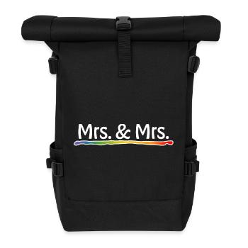 Regenbogen Mrs and Mrs weiss LGBT lgbtqi queer - Rolltop Rucksack - Schwarz - Vorne