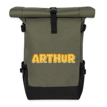 Cadeau pour Arthur - Sac à dos roll top - olive/noir - Devant