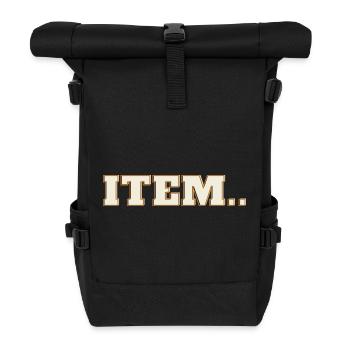 Item - Berndeutscher Ausdruck für auso... oder so - Rolltop Rucksack - Schwarz - Vorne