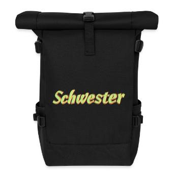 Kosename Schwester 3D Style - Rolltop Rucksack - Schwarz - Vorne