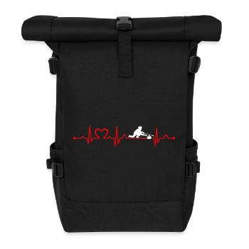 Heartbeat Curling Girl Drôle Joueur de Curling ECG - Sac à dos roll top - noir - Devant