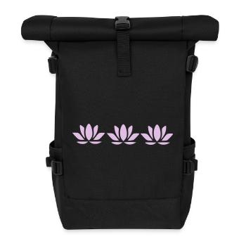 Lotus Flower Lotus Flower Pastel Violet Flower Flowers - Roll Top Backpack - black - Front