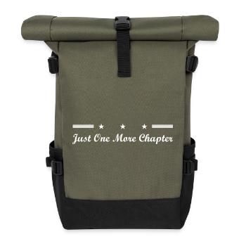 Gift for Book Lover - Roll Top Backpack - olive/black - Front