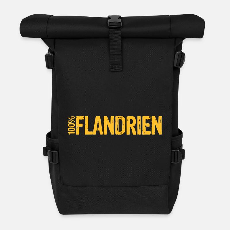 100% Flandrien - Sac à dos roll top - noir