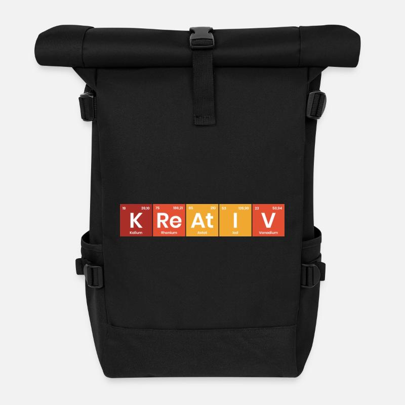 Periodensystem Kreativ - Rolltop Rucksack - Schwarz