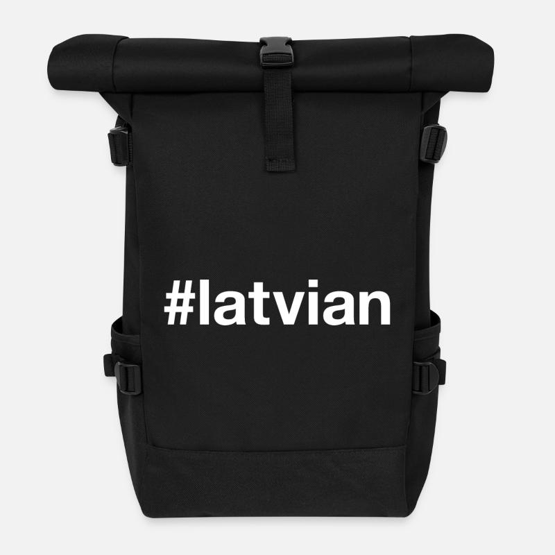 LATVIAN Lettland Hashtag - Rolltop Rucksack - Schwarz