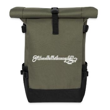 Lebensbaum umarmt Naturkreise - Rolltop Rucksack - Olive/Schwarz - Vorne