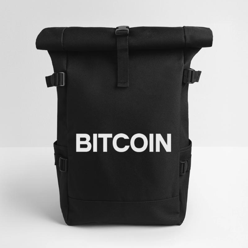 Bitcoin Statement – Minimal Typography Rolltop Rucksack