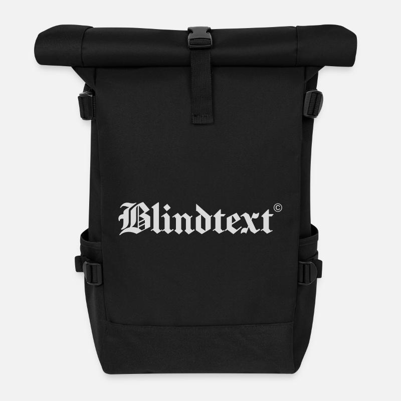 Blindtext - Rolltop Rucksack - Schwarz