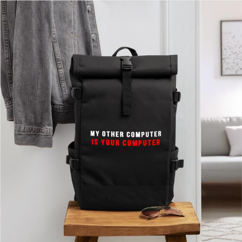 Mein anderer Computer ist dein Computer Rolltop Rucksack