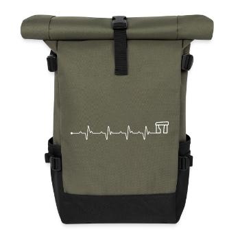 Herzschlag Stonehenge - Rolltop Rucksack - Olive/Schwarz - Vorne