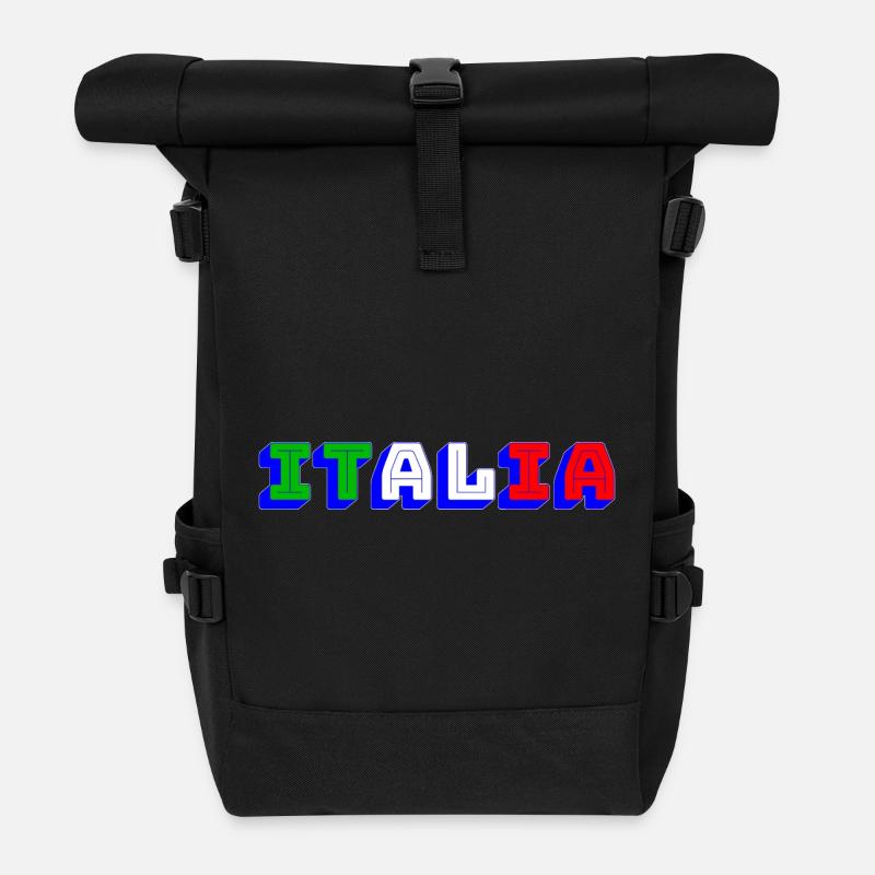 ITALIEN - Rolltop Rucksack - Schwarz