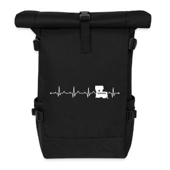Luisiana Heart State Pride Design minimaliste - Sac à dos roll top - noir - Devant