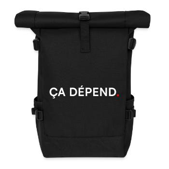 IT DEPENDS. Minimal Humor Expression - Roll Top Backpack - black - Front