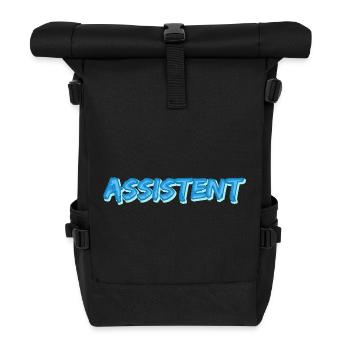 Assistent als Comic - Rolltop Rucksack - Schwarz - Vorne