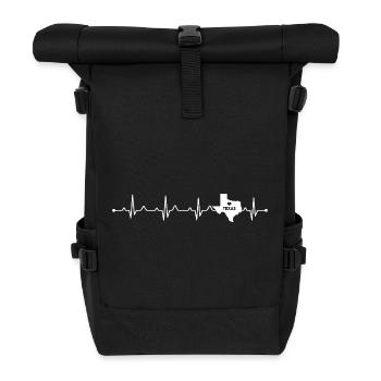 Entwurf des Herzentwurfs von Texas State Pride - Rolltop Rucksack - Schwarz - Vorne