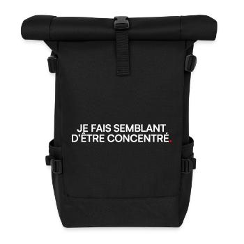 I pretend to be focused on office humor - Roll Top Backpack - black - Front