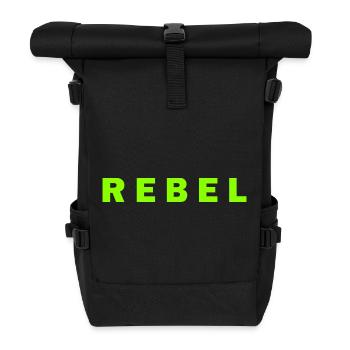 T-shirt streetwear à motif rebelle - Sac à dos roll top - noir - Devant