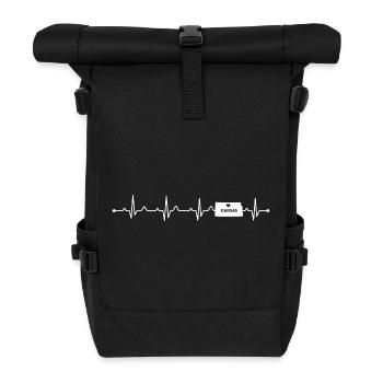 Kansas State Heart Outline Sunflower Pride - Roll Top Backpack - black - Front