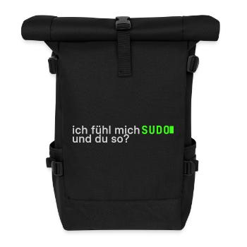Ich fühl mich SUDO und du so? | Lustig Informatik - Rolltop Rucksack - Schwarz - Vorne