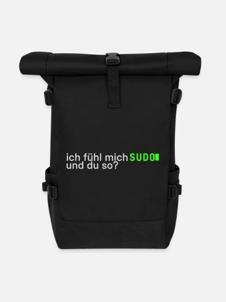 Ich fühl mich SUDO und du so? | Lustig Informatik - Rolltop Rucksack - Schwarz