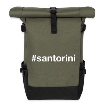 SANTORINI Hashtag - Roll Top Backpack - olive/black - Front