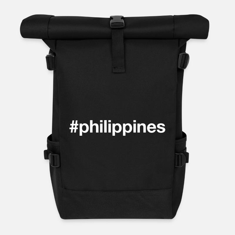 PHILIPPINES Philippinen Hashtag - Rolltop Rucksack - Schwarz