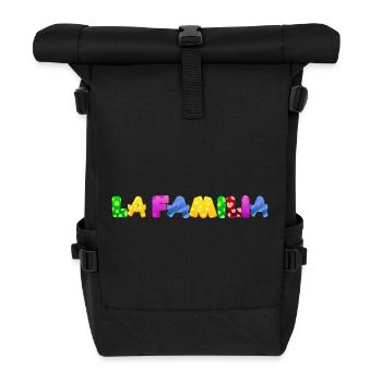 Baby Eltern Kind Geschenk Sprüche Geburt Mama Papa - Rolltop Rucksack - Schwarz - Vorne