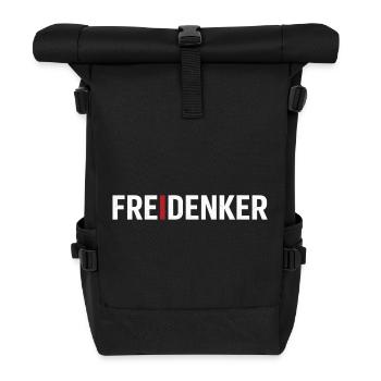 Libre-penseurs – Déclaration typographique forte - Sac à dos roll top - noir - Devant
