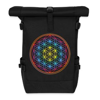 flower of life - Roll Top Backpack - black - Front