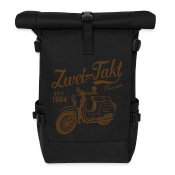 Simson Schwalbe Zweitakt Freunde - Rolltop Rucksack - Schwarz - Vorne