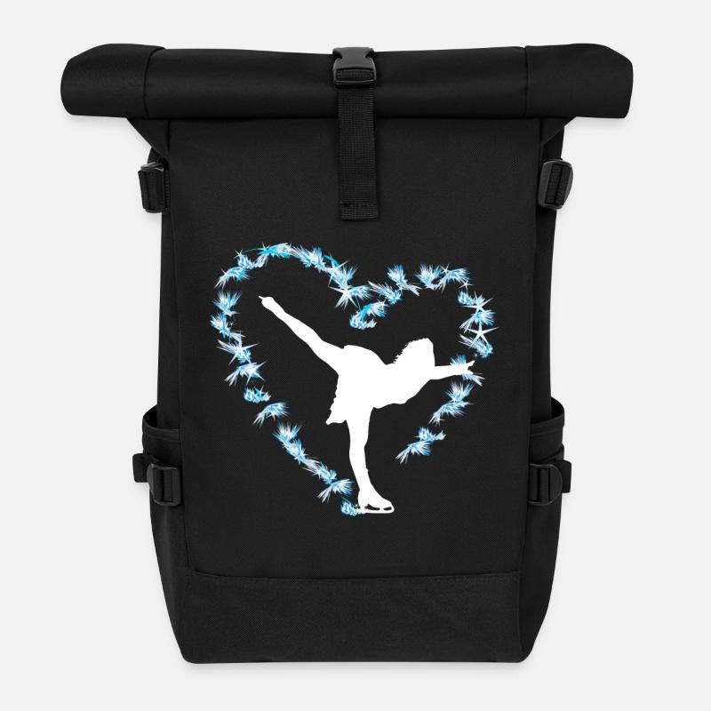 Figure skating Ice skating Ice dance figures - Roll Top Backpack - black