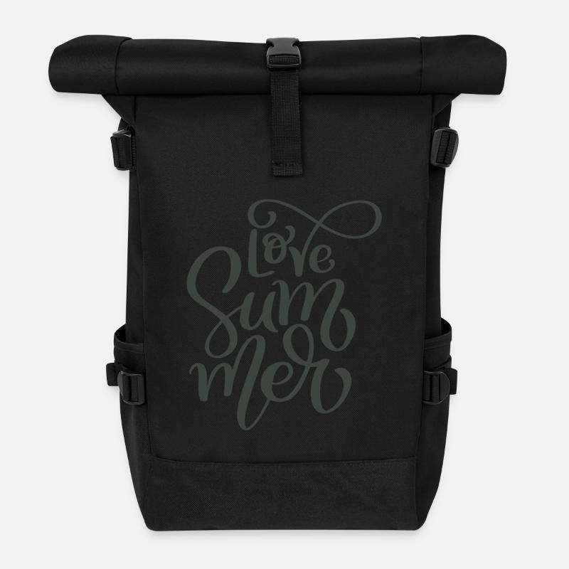 Love Summer - Roll Top Backpack - black