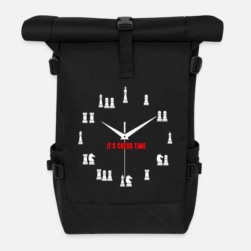 Es ist Schachzeit Shirt - Rolltop Rucksack - Schwarz