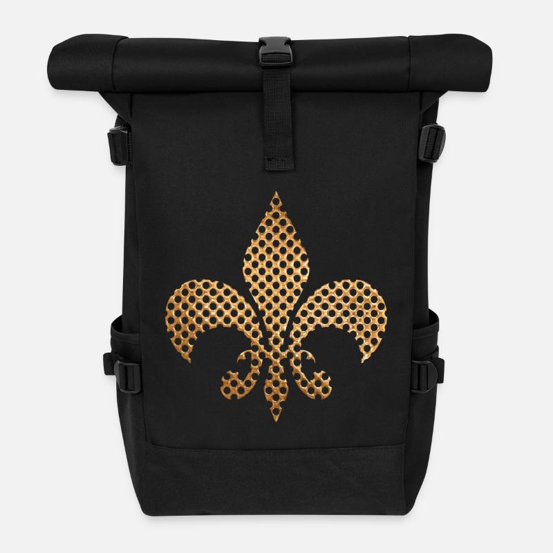 gold royal symbol - Sac à dos roll top - noir