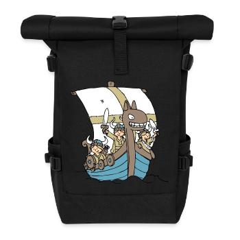 Viking Boat front - Sac à dos roll top - noir - Devant