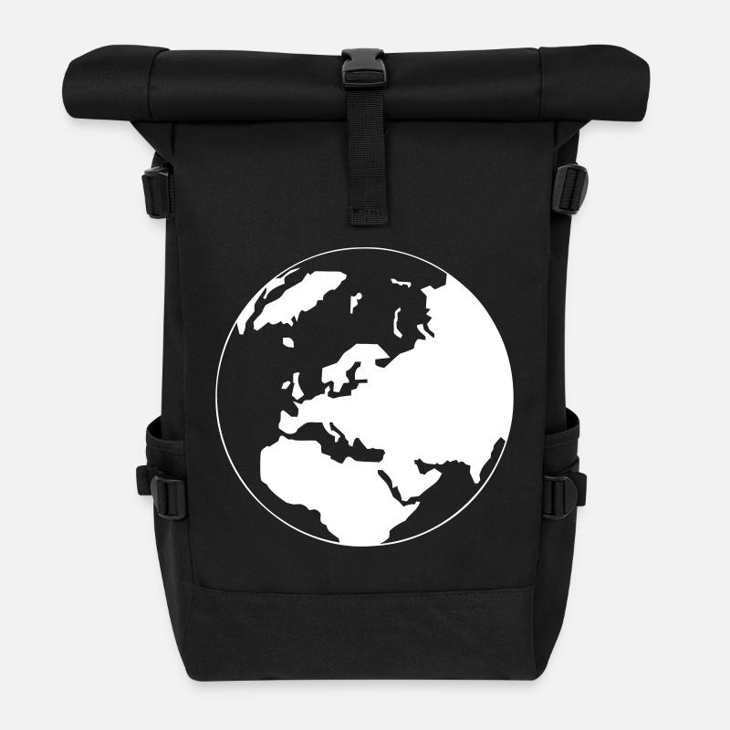 Une carte du monde - Sac à dos roll top - noir