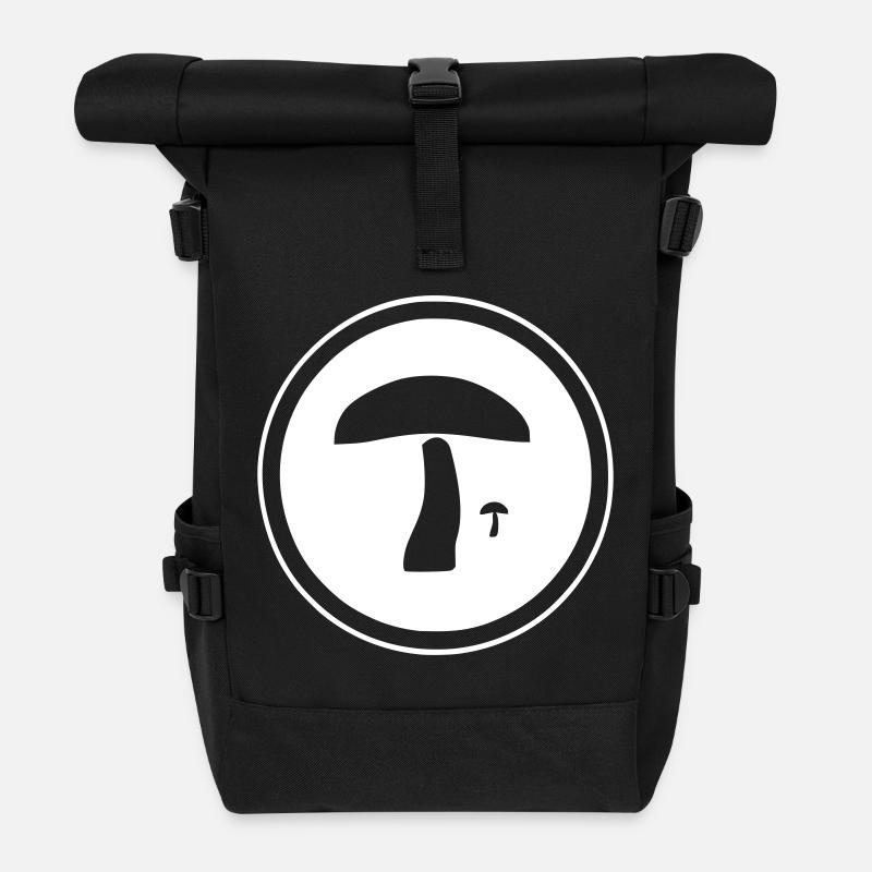 deux champignons en cercle - Sac à dos roll top - noir