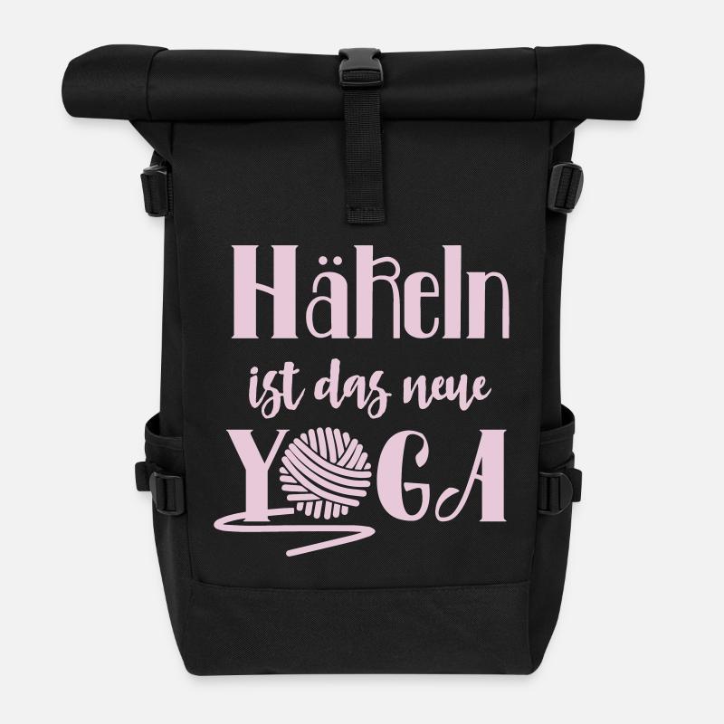 Häkeln Yoga - Rolltop Rucksack - Schwarz