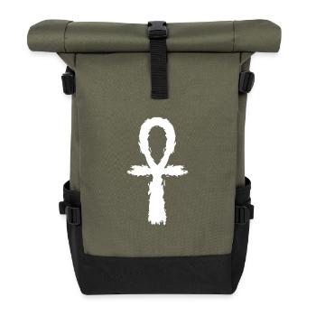 Icône de signe Ankh - Sac à dos roll top - olive/noir - Devant