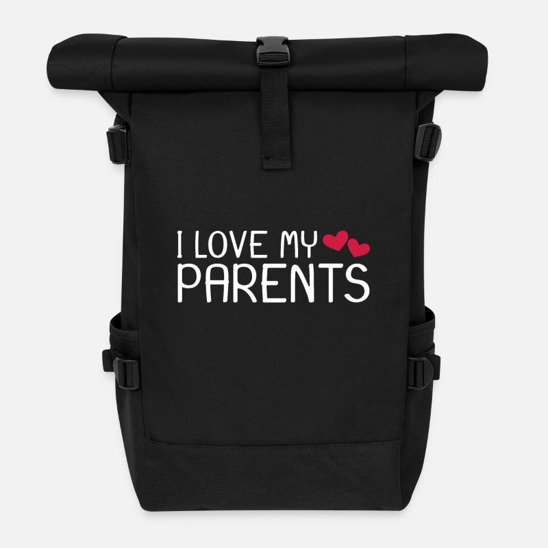 Ich liebe meine Eltern - Rolltop Rucksack - Schwarz