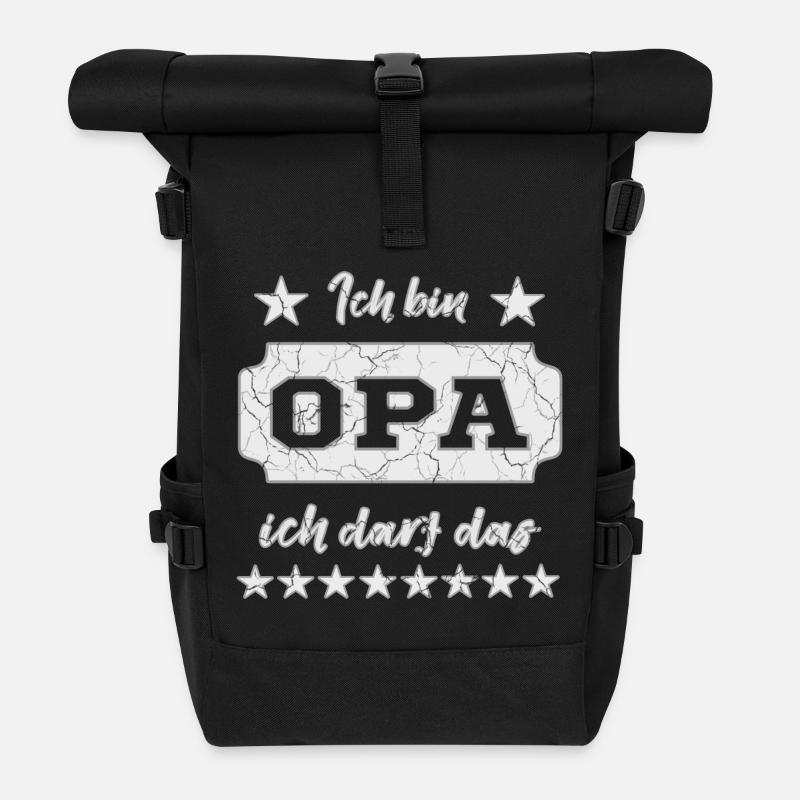  Lustiger Opa Spruch - Rolltop Rucksack - Schwarz